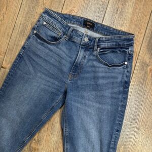 Quince Warren Stretch Slim Straight Jeans Mens 30x26 Azure Blue Denim